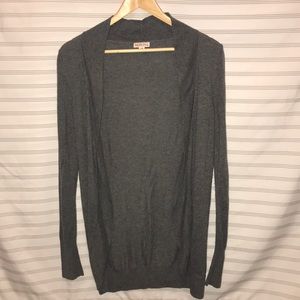 Grey Open-Front Cardigan